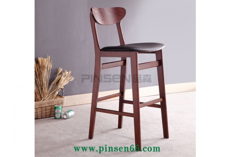 北歐風(fēng)格高腳實(shí)木椅-北歐餐桌椅定制廠家