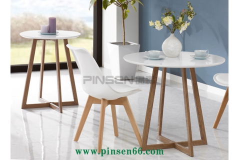 洽談圓桌椅組合實(shí)木宜家簡(jiǎn)約北歐式休閑陽(yáng)臺(tái)接待咖啡廳餐桌椅